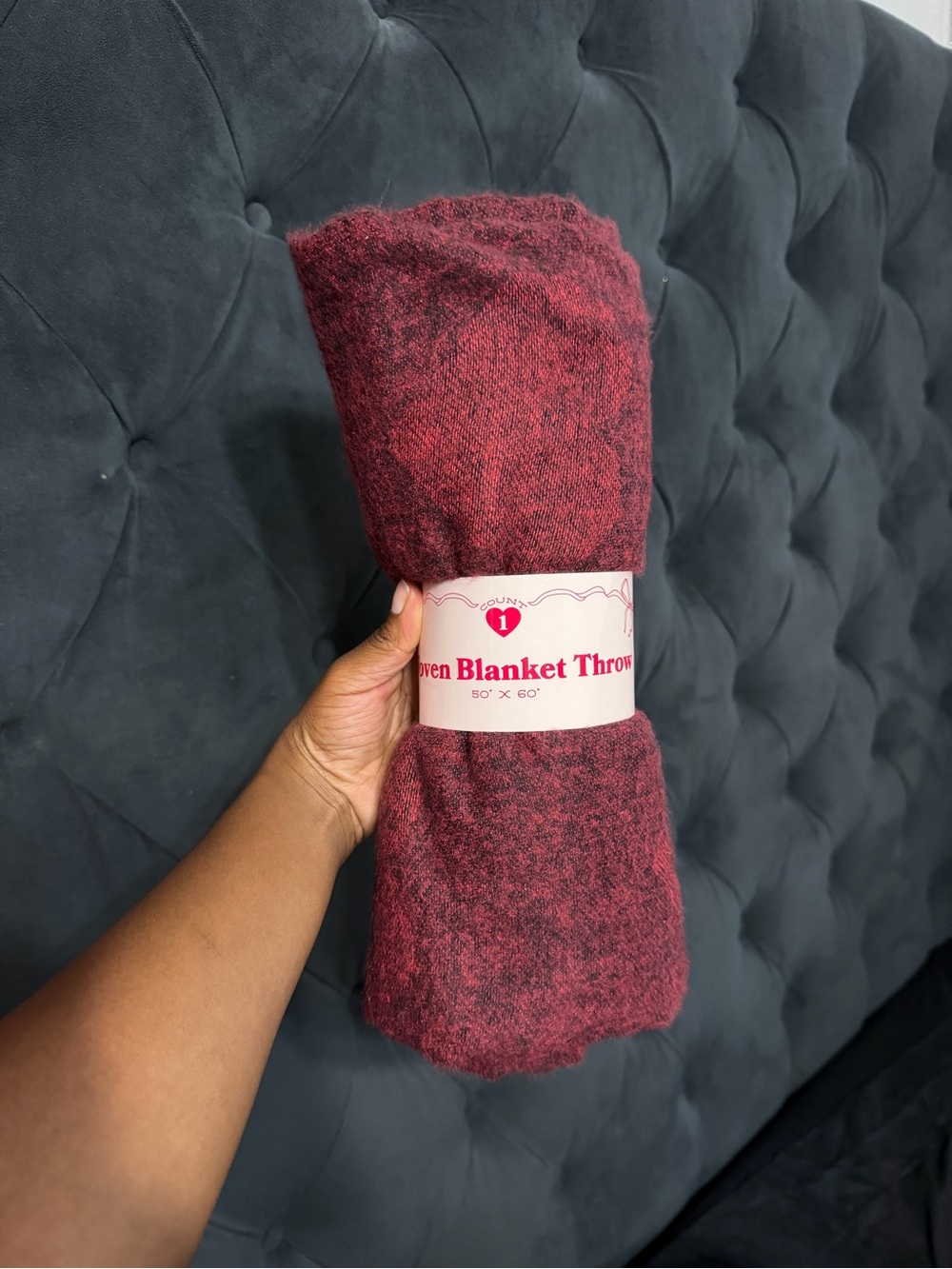 Plush Red Marled Blanket Throw